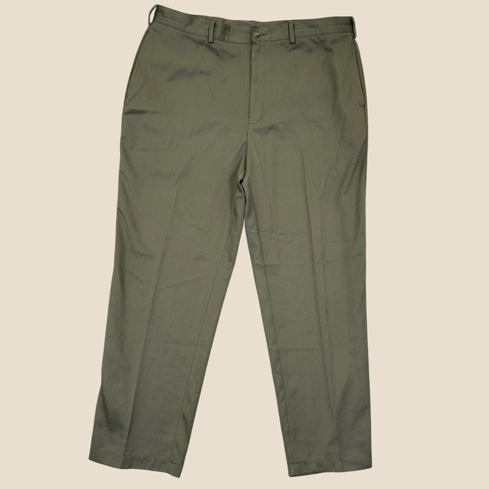 Vintage Tommy Hilfiger Chino Pants Men 38 (Fits 36) Olive Flat Crest Logo 38X30